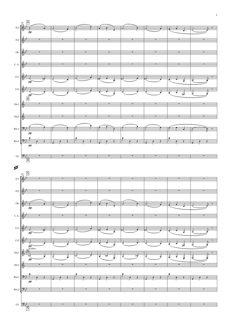 Ravel: Le Tombeau de Couperin No.III Menuet - Symphonic Wind Woodwind Quintet scores gallery preview page 5