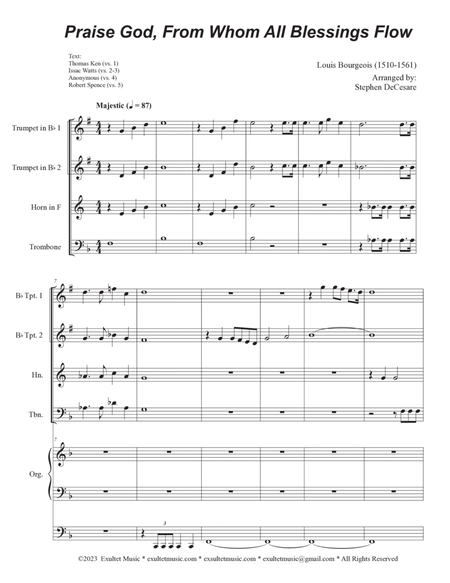 Praise God, From Whom All Blessings Flow (Soprano and Tenor) (Full Score) - Score Only image number null