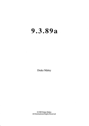 Book cover for 9.3.89a (solo for piano)