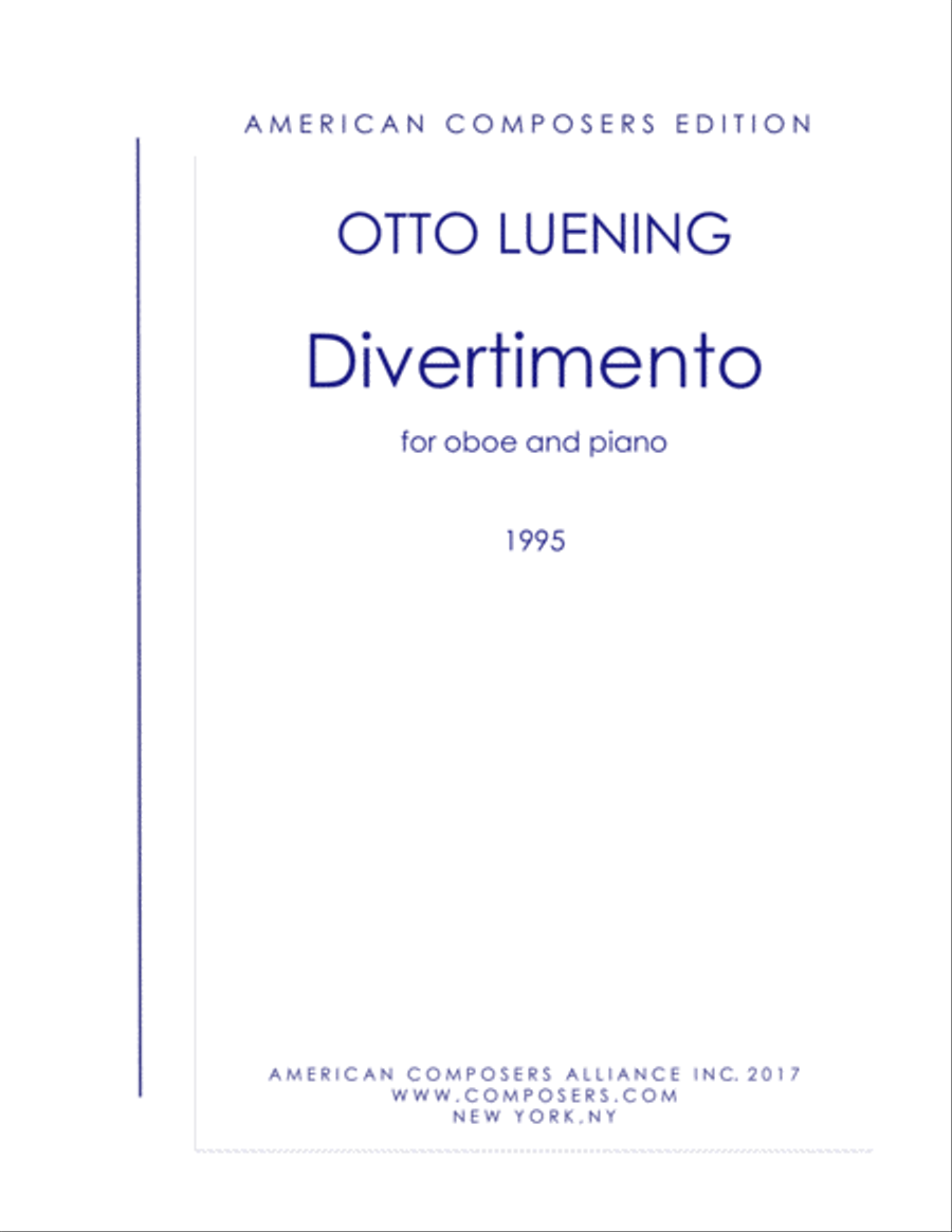 [Luening] Divertimento Piano scores gallery preview page 1