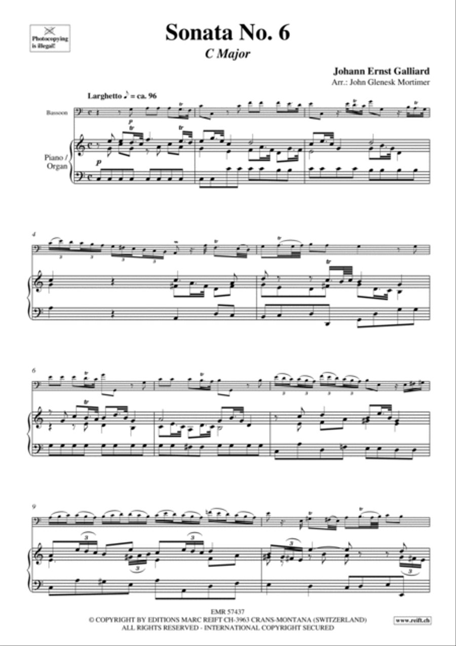 Sonata No. 6 Bassoon Solo scores gallery preview page 4