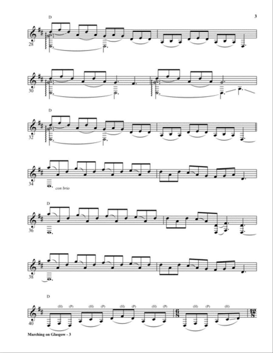 Marching on Glasgow Guitar Solo scores gallery preview page 3