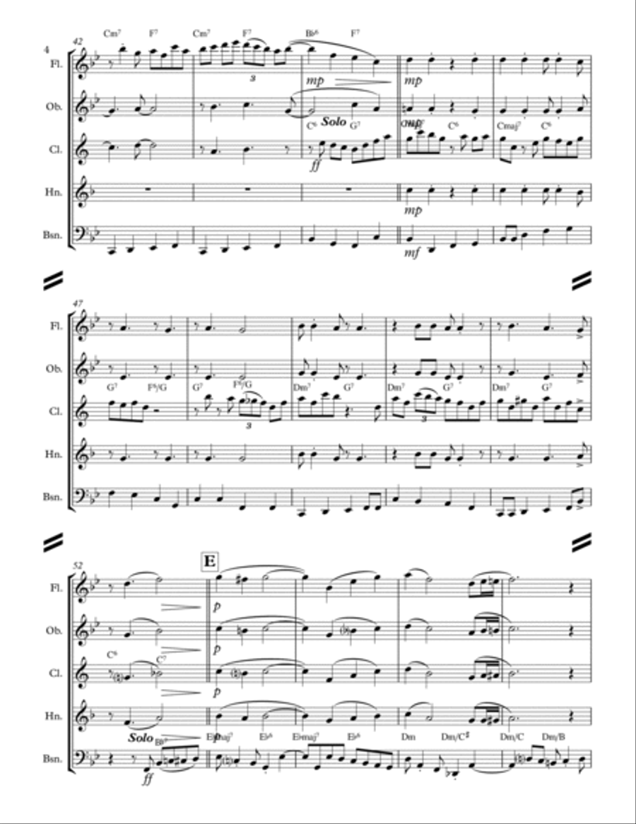 Rockin' Around The Christmas Tree Woodwind Quintet scores gallery preview page 5