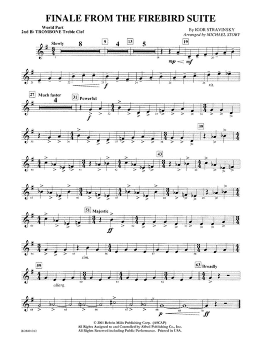 Finale from The Firebird Suite: WP 2nd B-flat Trombone T.C.
