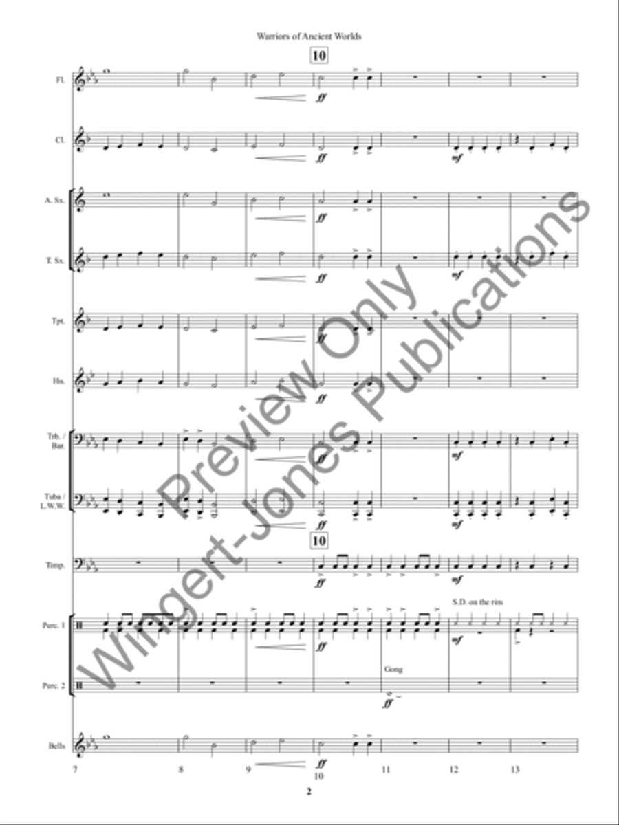 Warriors of Ancient Worlds Concert Band scores gallery preview page 5
