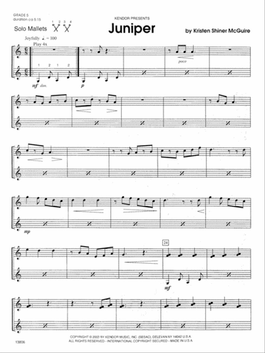 Juniper Juniper Percussion scores gallery preview page 2