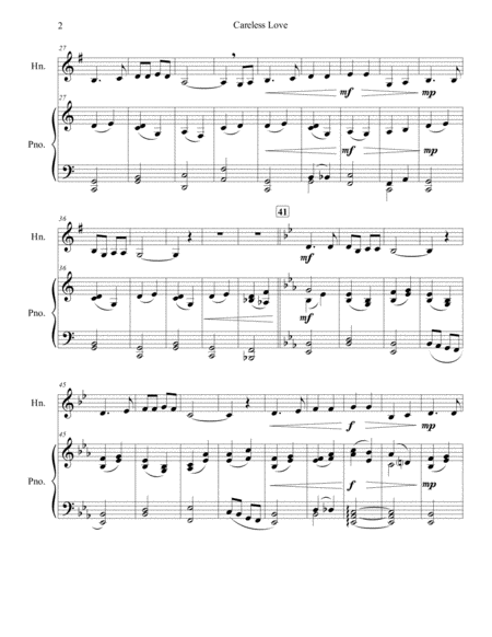 Careless Love - French Horn Solo w/ Piano image number null