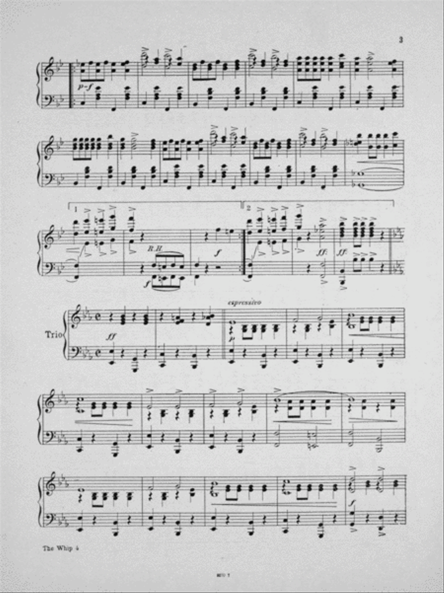 The Whip. March and Two-Step Piano Solo scores gallery preview page 3