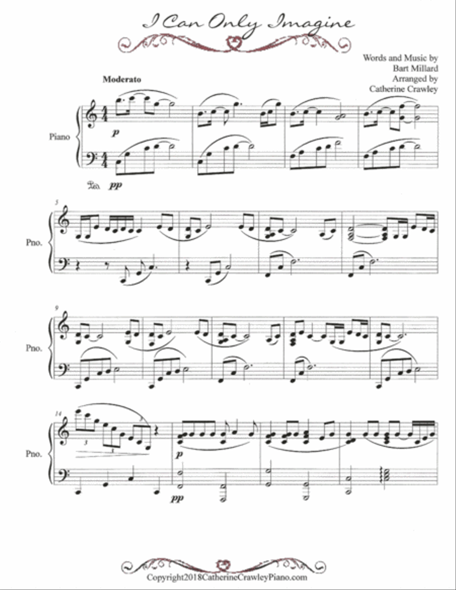 I Can Only Imagine Piano Solo scores gallery preview page 1