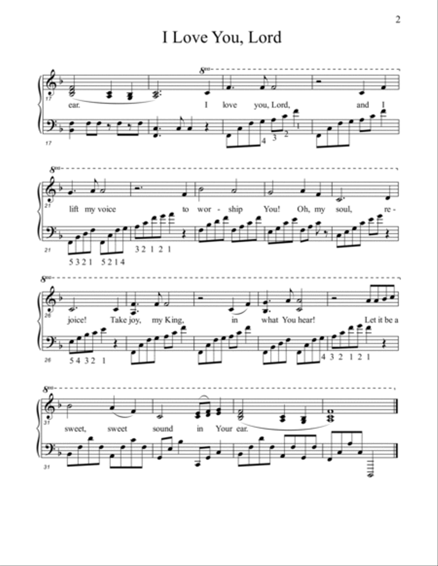 I Love You Lord Piano, Vocal, Guitar scores gallery preview page 2