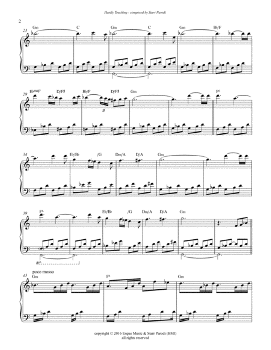 Hardly Touching Piano Solo scores gallery preview page 3