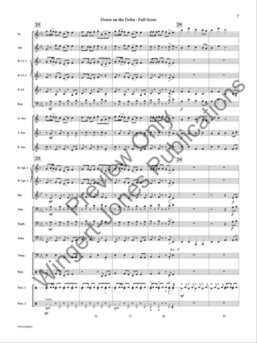 Down on the Delta Concert Band scores gallery preview page 8