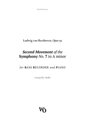 Book cover for Symphony No. 7 by Beethoven for Bass Recorder
