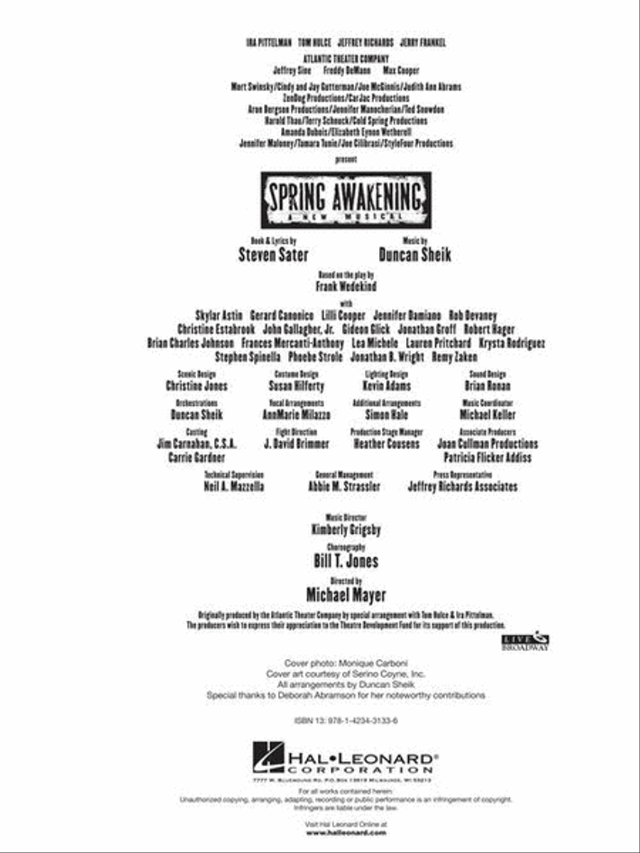 Spring Awakening Piano, Vocal scores gallery preview page 4
