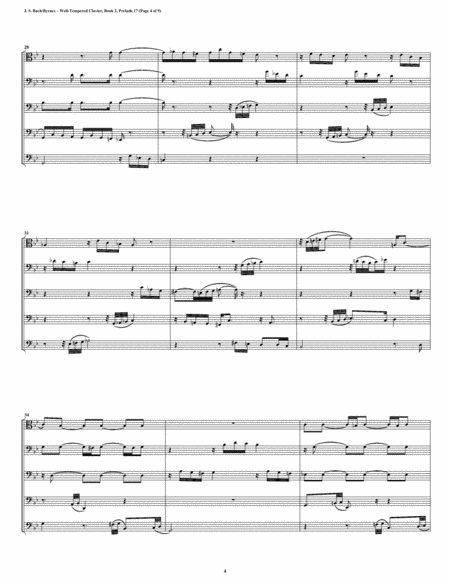 Prelude 17 from Well-Tempered Clavier, Book 2 (Trombone Quintet) image number null