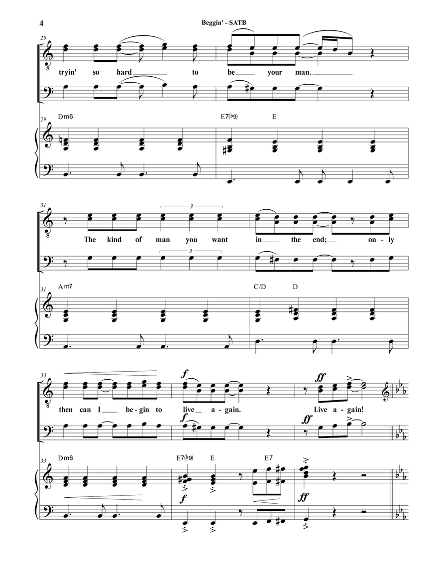 Beggin' 4-Part scores gallery preview page 4