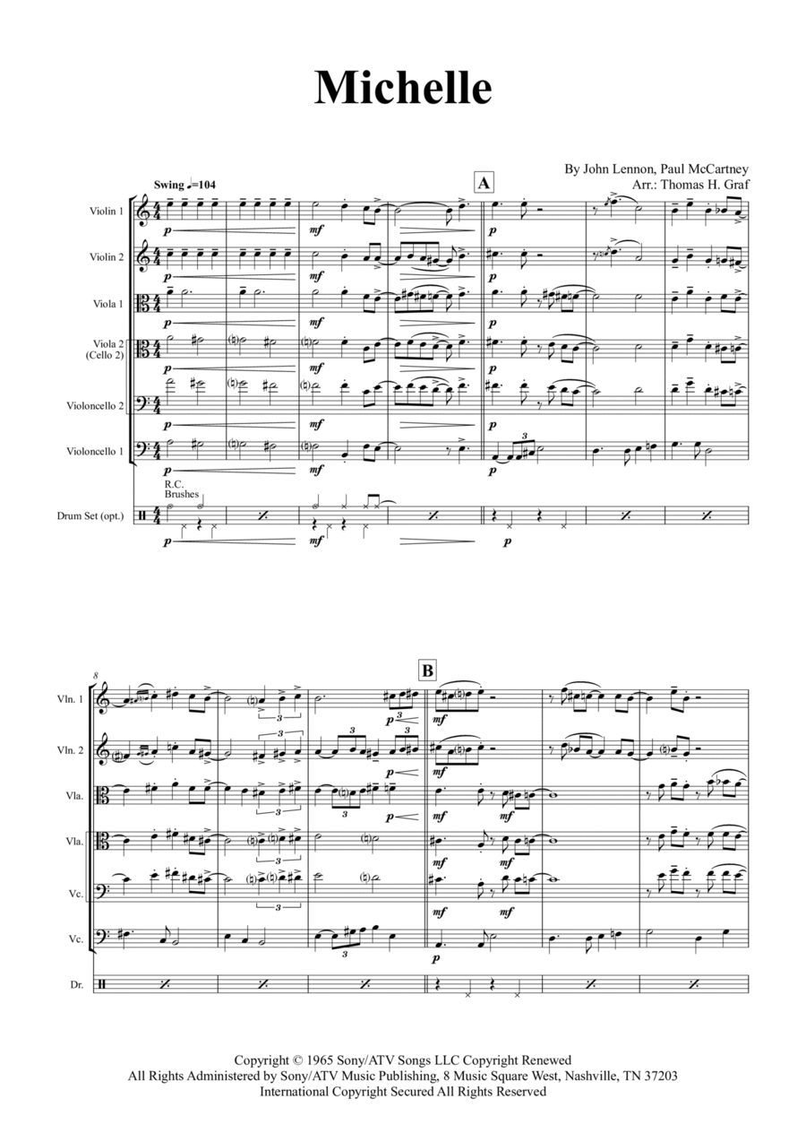 Michelle String Quintet scores gallery preview page 1