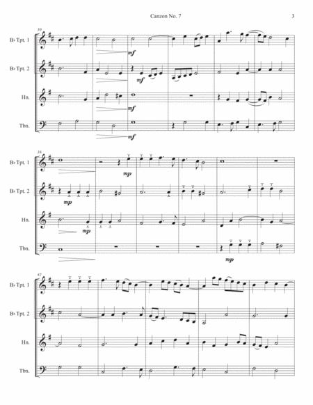 "Canzon No. 7: La Mazzuola" for Brass Quartet - Florentio Maschera image number null