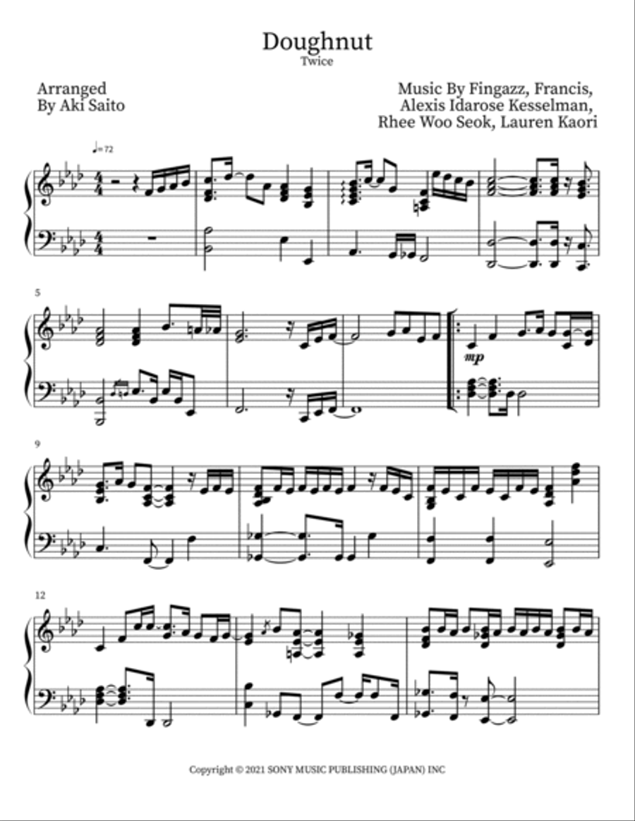 Doughnut Piano Solo scores gallery preview page 2