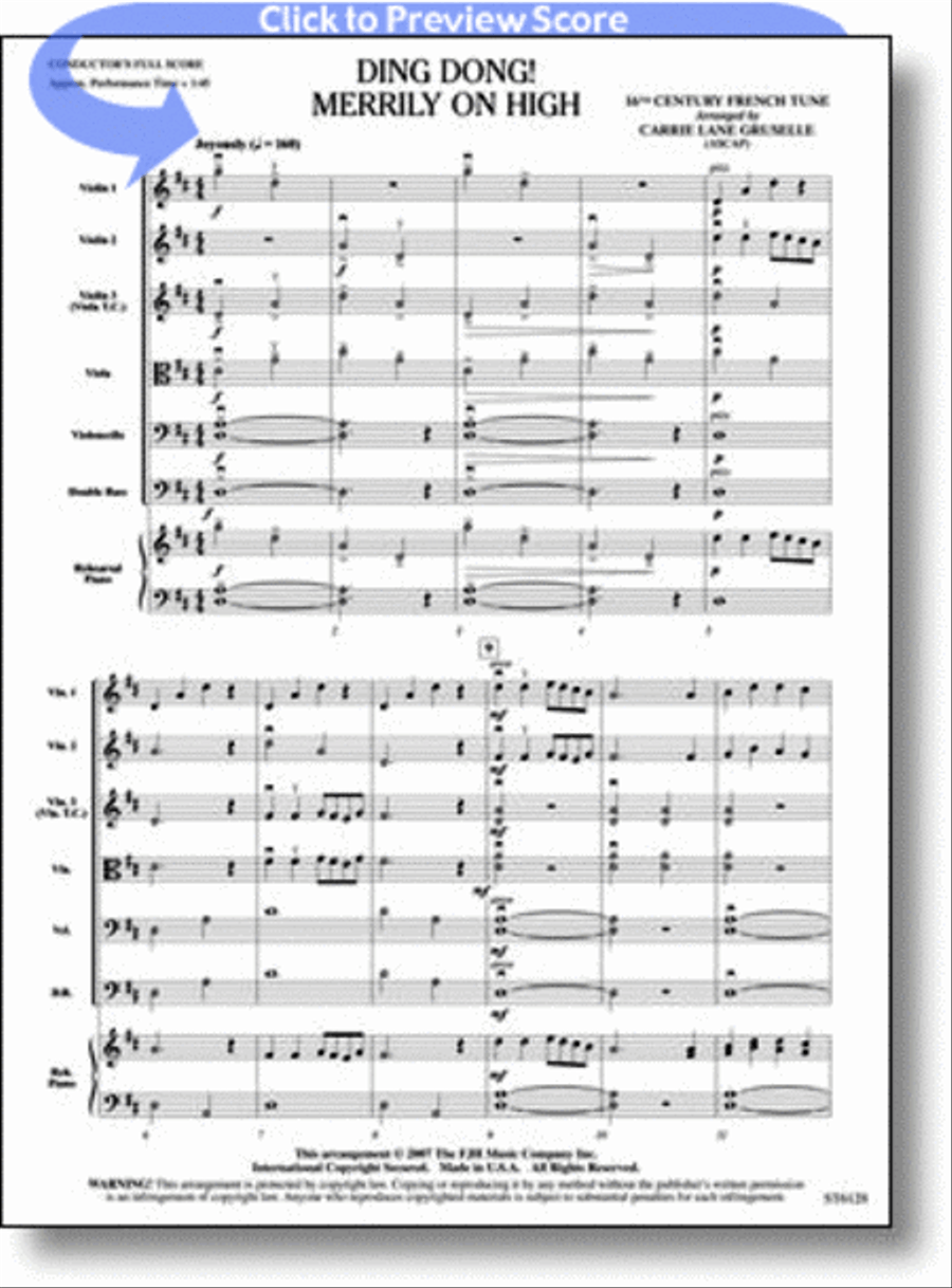 Ding Dong! Merrily on High String Orchestra scores gallery preview page 1