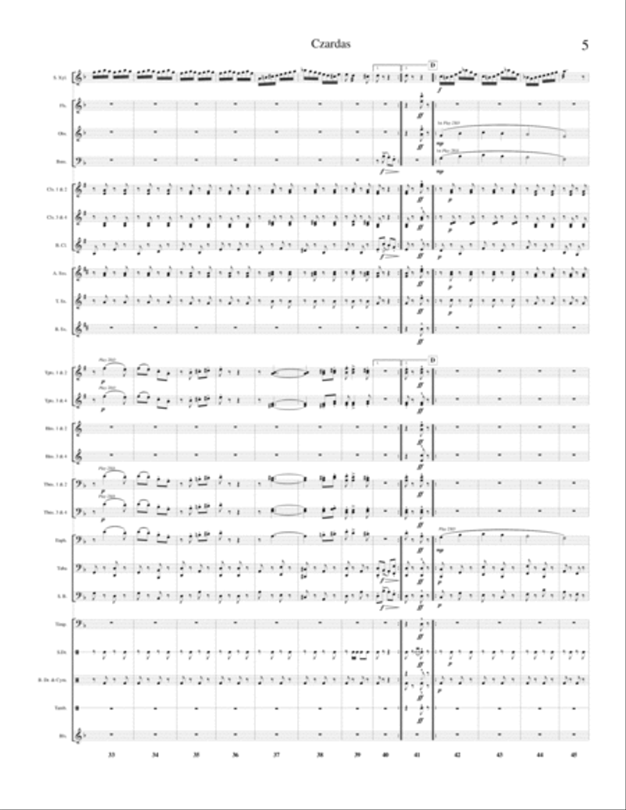 Czardas for Solo Xylophone and Band Concert Band scores gallery preview page 4