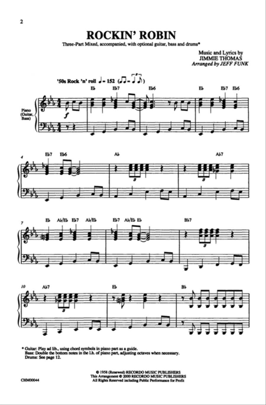 Rockin' Robin Rockin' Robin 3-Part scores gallery preview page 2