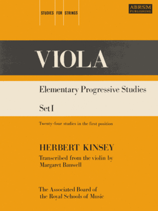 Book cover for Elementary Progressive Studies, Set I for Viola