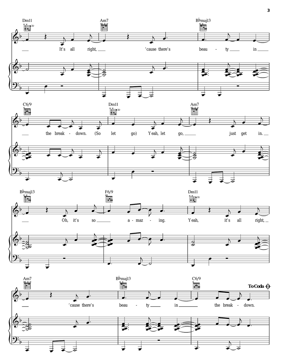 Let Go Let Go Piano, Vocal, Guitar scores gallery preview page 3