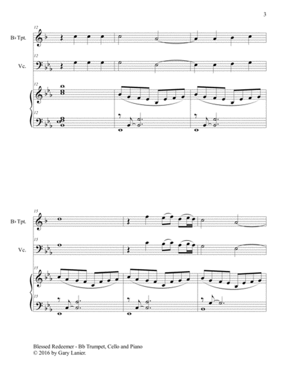 3 FAVORITE HYMNS (Trio - Bb Trumpet, Cello & Piano with Score/Parts) image number null
