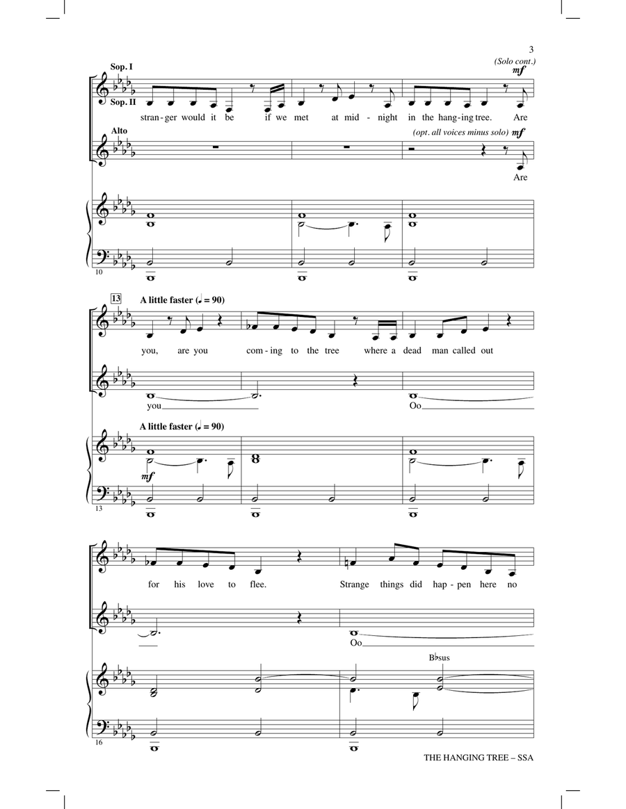 The Hanging Tree (arr. Mark Brymer) SSA scores gallery preview page 2