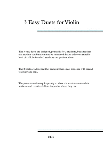 3 Easy Duets for Violin image number null