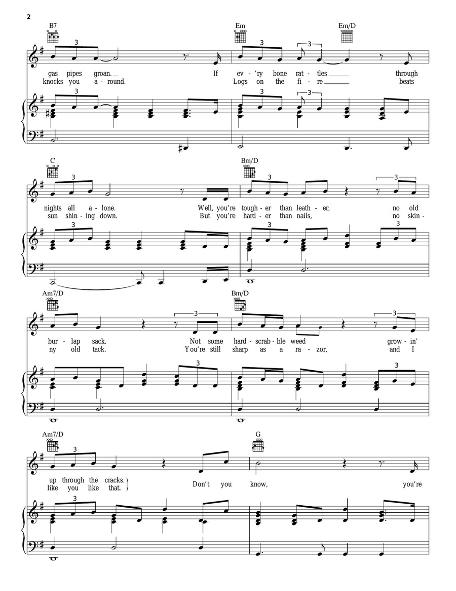 Never Too Old (To Hold Somebody) Piano, Vocal, Guitar scores gallery preview page 2
