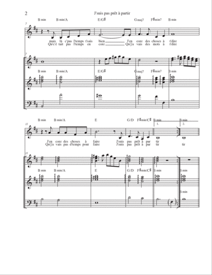 J'suis pas prêt à partir Electric Guitar scores gallery preview page 2
