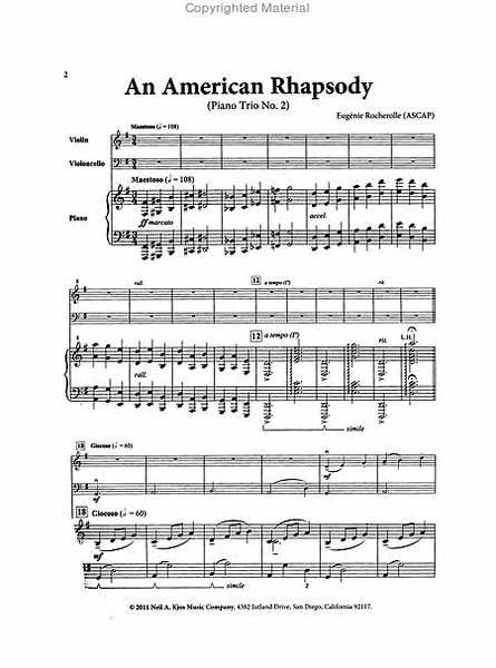 An American Rhapsody Piano Trio No. 2 image number null