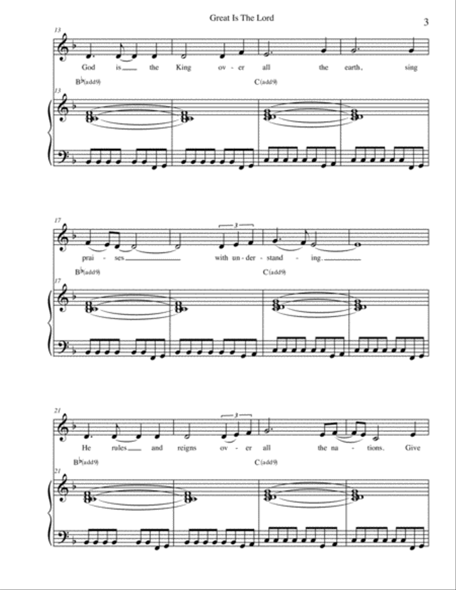 Great is the Lord Piano, Vocal, Guitar scores gallery preview page 3