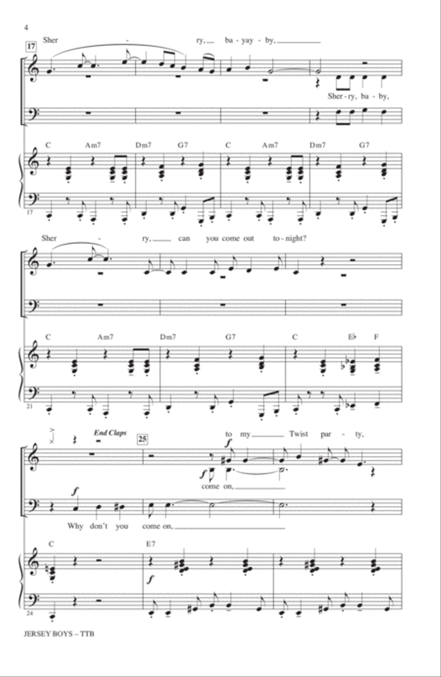 Jersey Boys Medley Jersey Boys Medley TTBB scores gallery preview page 3