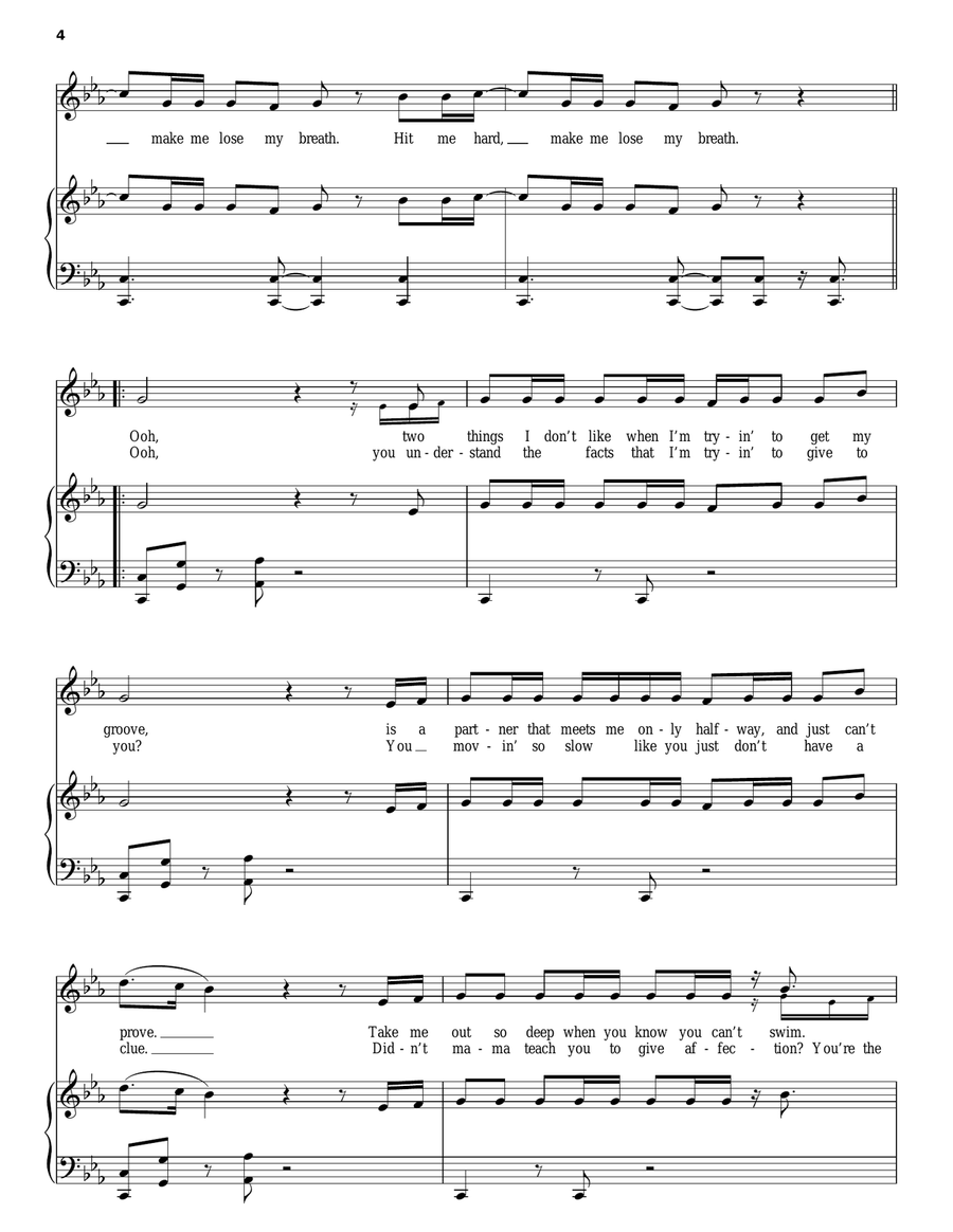 Lose My Breath Piano, Vocal, Guitar scores gallery preview page 4