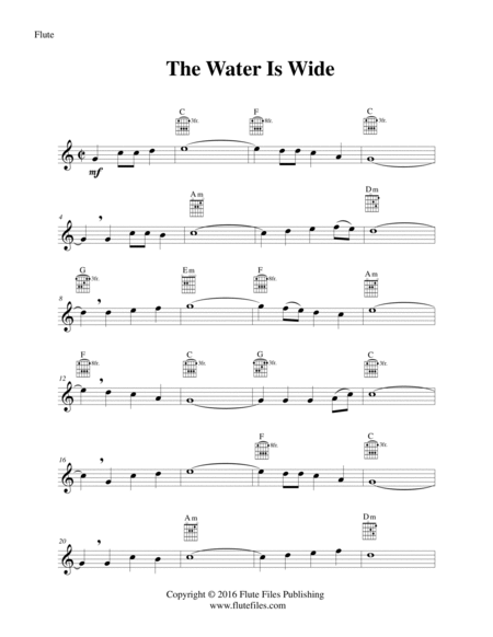 The Water Is Wide - Flute Solo with Guitar Chords image number null