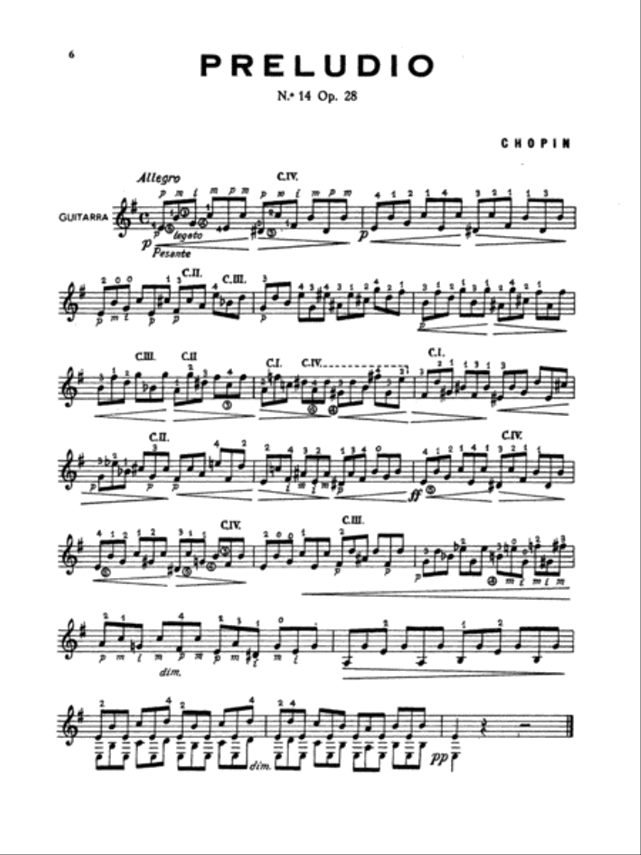 Chopin: Various Preludes Transcribed for Guitar