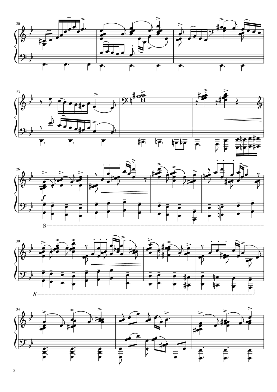 Primavera porteña - Astor Piazzolla (Piano arrangement) Piano Solo scores gallery preview page 2