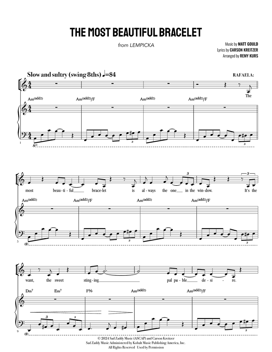 The Most Beautiful Bracelet - LEMPICKA Voice scores gallery preview page 1