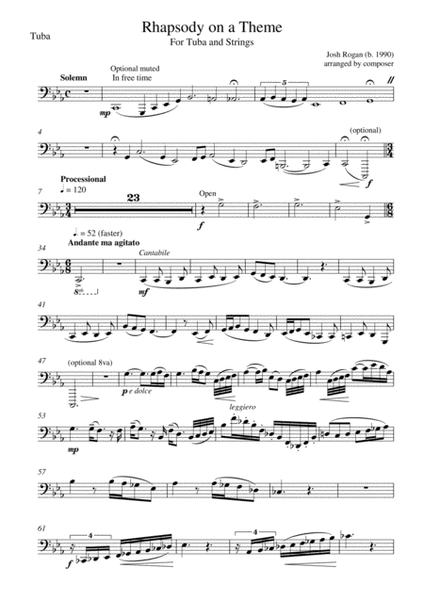 Rhapsody on a Theme- For Tuba and Piano