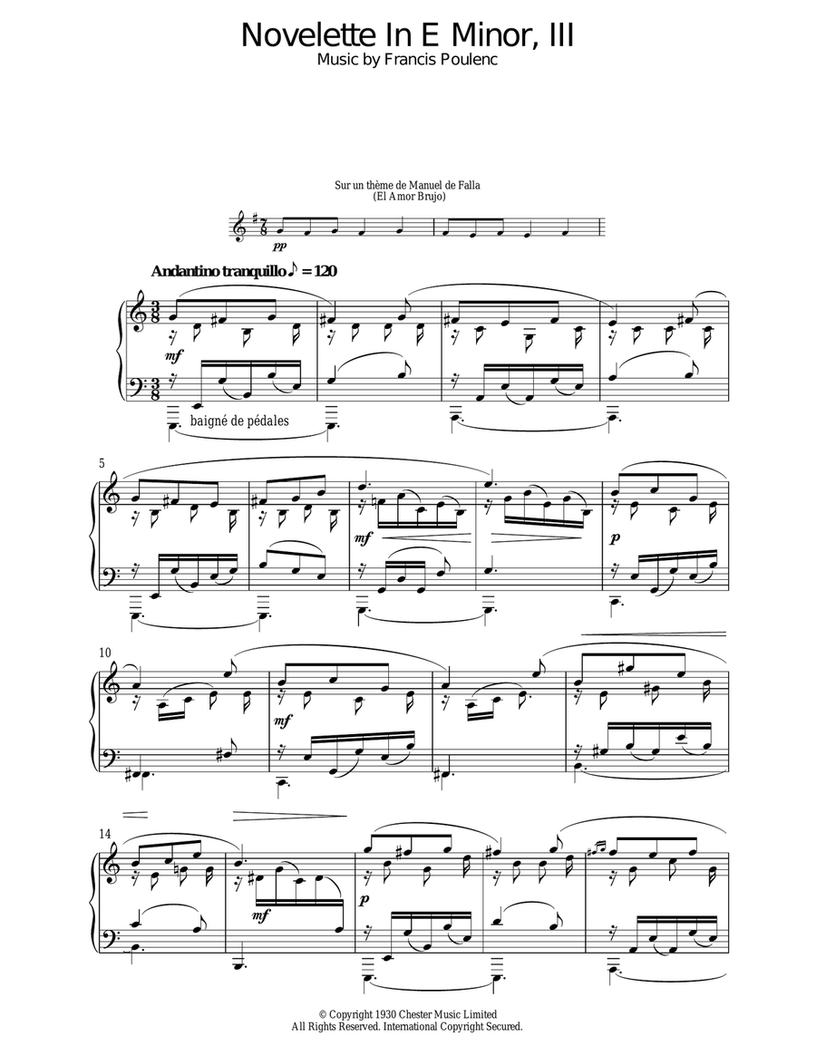 Novelette In E Minor, III