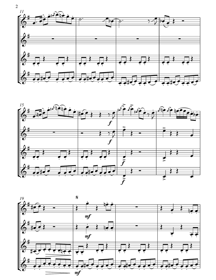 Baby Elephant Walk Clarinet Quartet scores gallery preview page 3