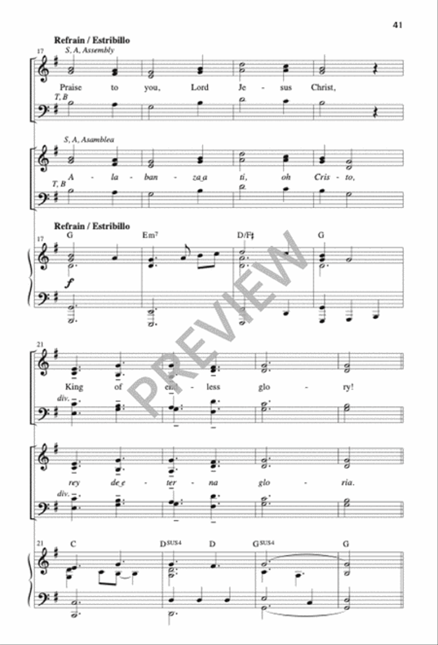 Mass of the Sun of Justice / Misa Sol de Justicia 4-Part scores gallery preview page 40