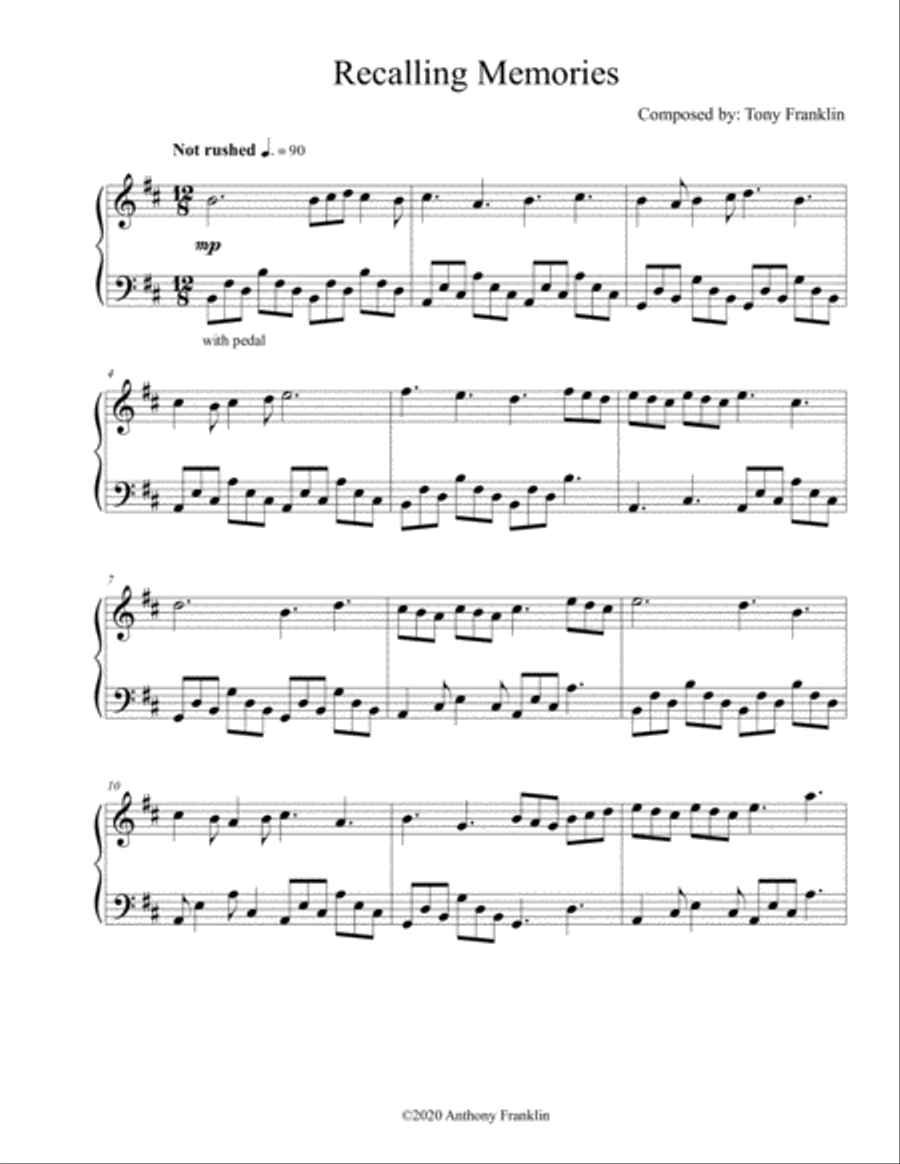 Recalling Memories Piano Solo scores gallery preview page 1
