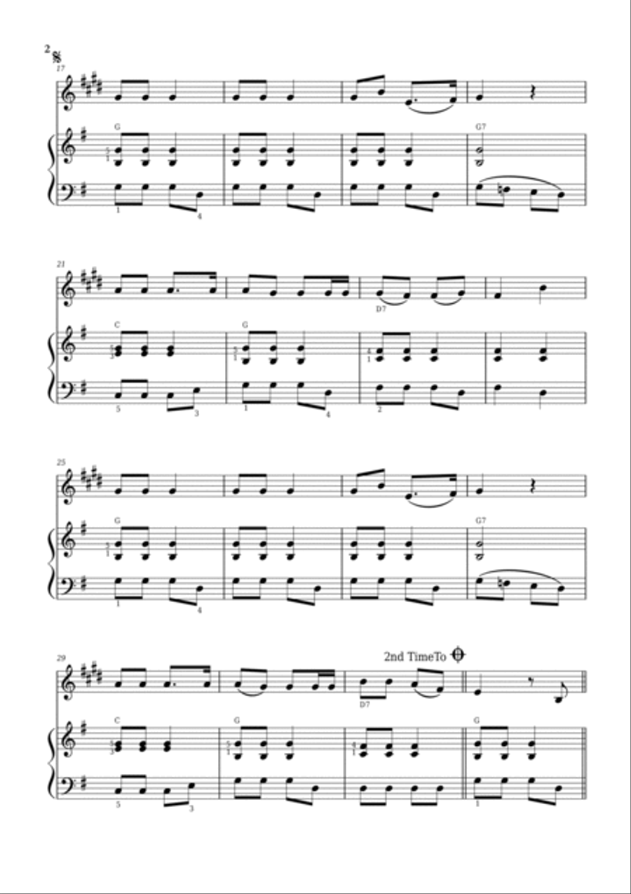 Jingle Bells Baritone Saxophone scores gallery preview page 2