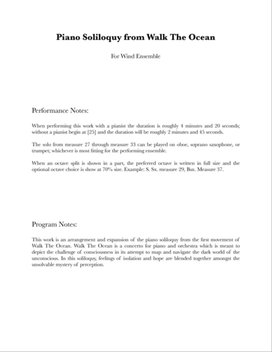 Piano Soliloquy from Walk The Ocean Concert Band scores gallery preview page 2