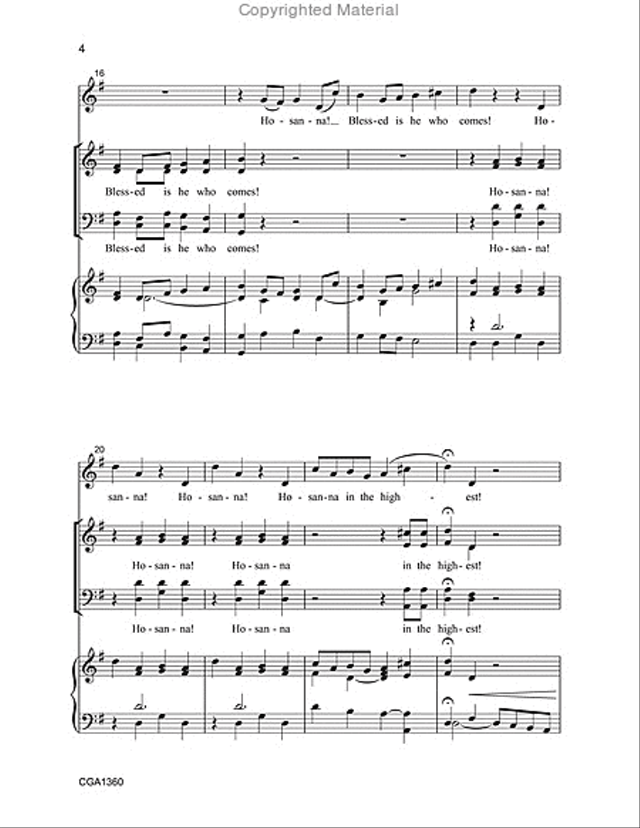 Hosanna! Blessed Is He! Hosanna! Blessed Is He! Choir scores gallery preview page 4