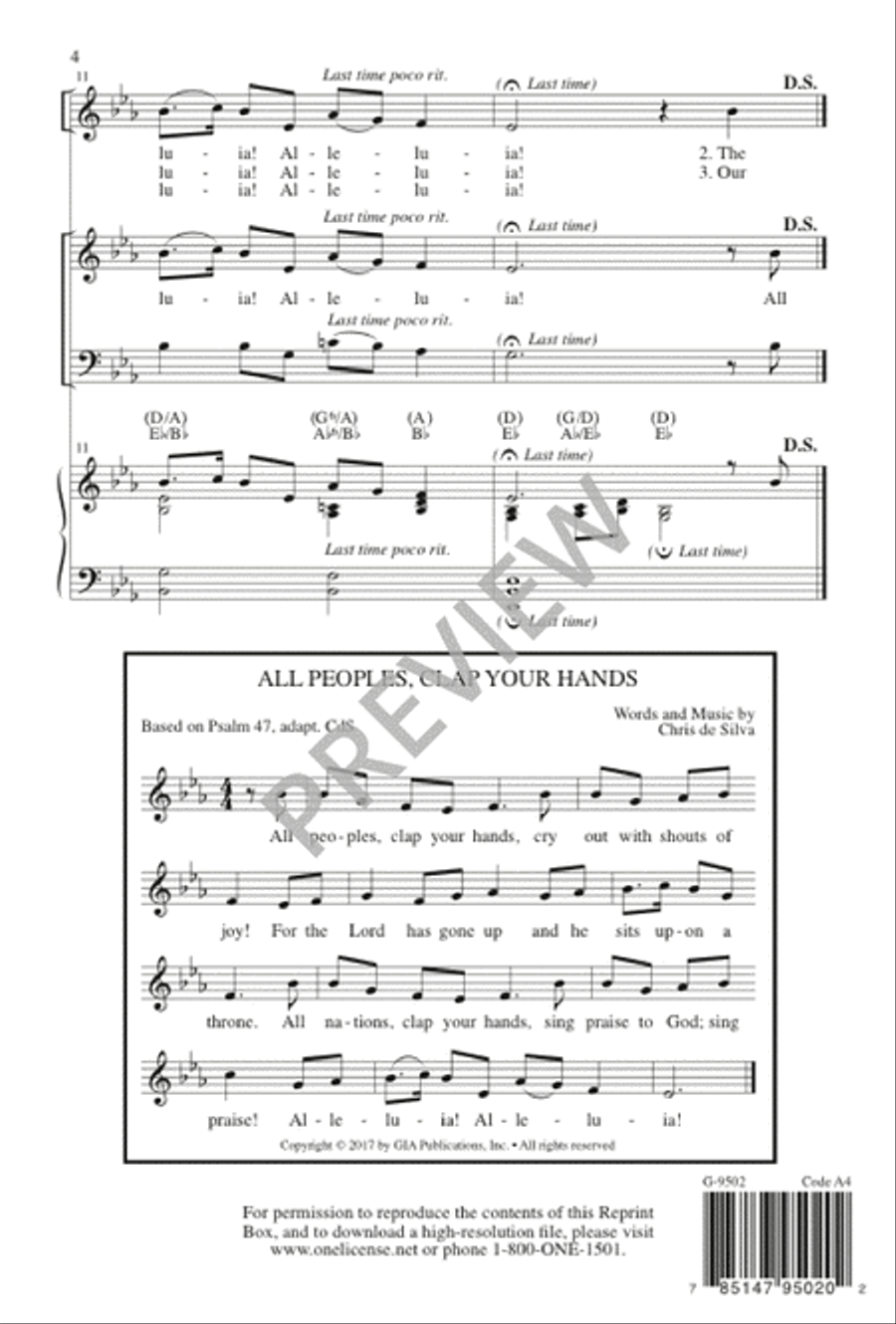 All Peoples, Clap Your Hands 2-Part scores gallery preview page 5